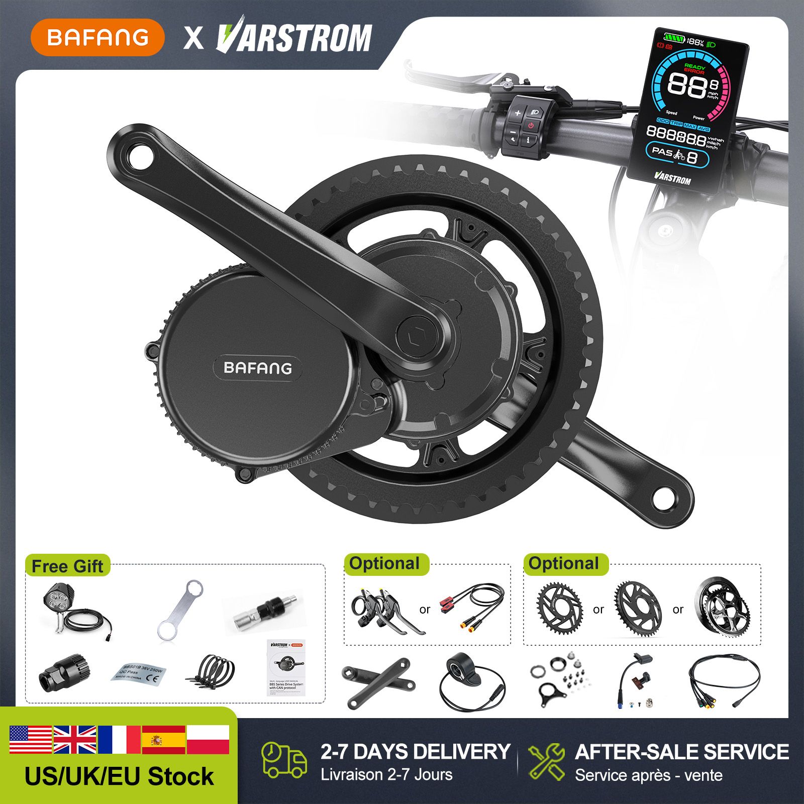 Mid Drive Motor Kit 52V 1000W - [مخزون أمريكي] محرك BAFANG 48V 500W