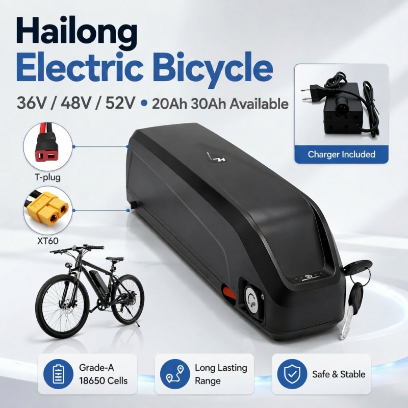 بطارية دراجة كهربائية متعددة ا - مراجعة Ebike Battery 48V 20Ah Hailong وسعره