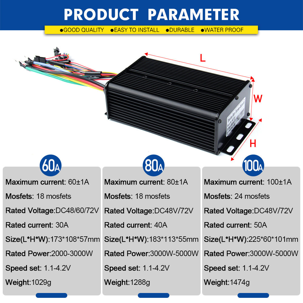 2000 واط-5000 واط 48 فولت-72 ف - مراجعة Sine Wave Controller 48V 72V 80A وسعره