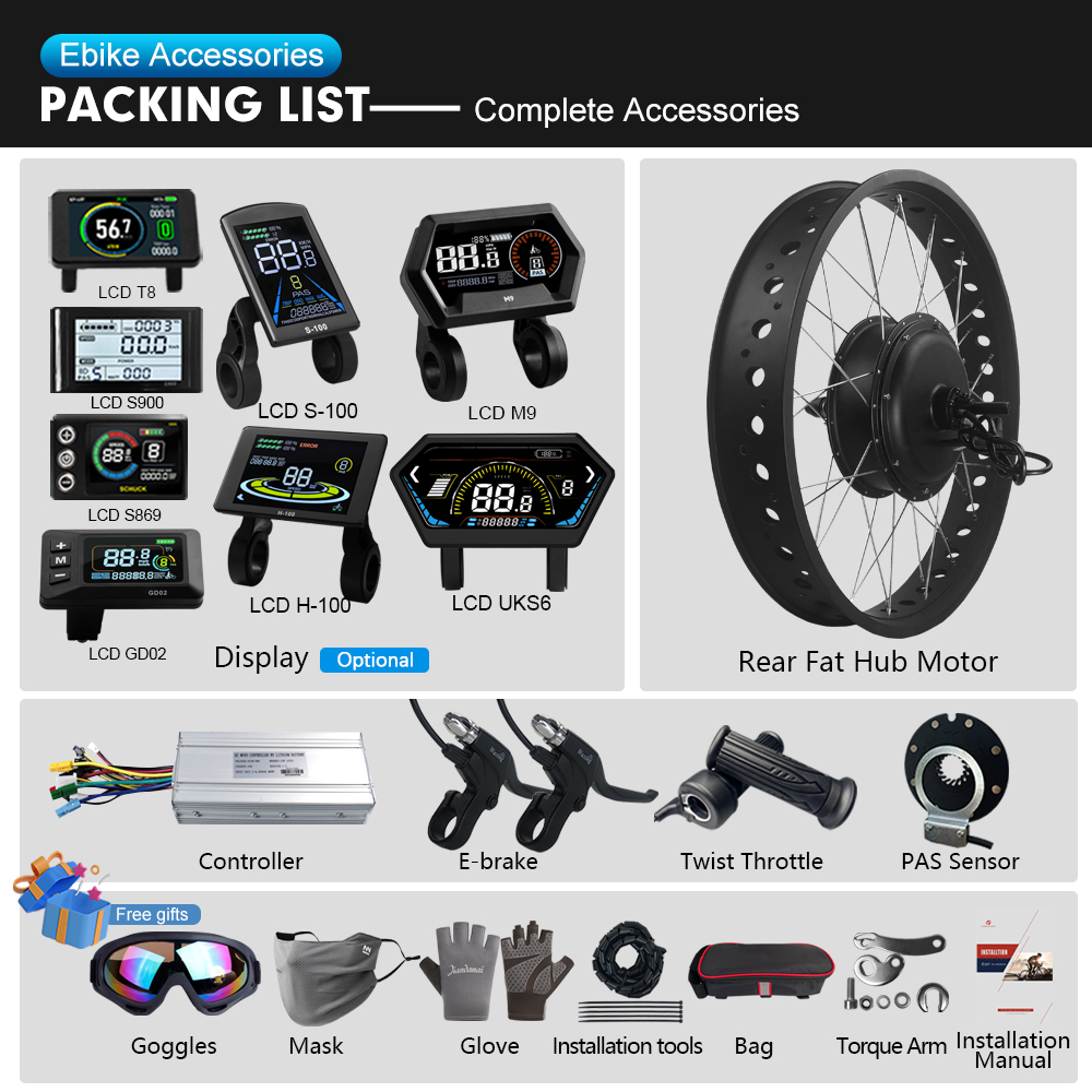 طقم دراجة كهربائية للثلج 48 فو - مراجعة Ebike Conversion Kit 72V 3000W وسعره